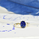 Blue Sapphire Ring with Marquise Band