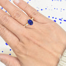 Blue Sapphire Ring with Marquise Band