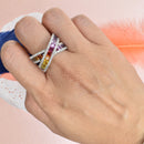 Rainbow Cross Over Ring