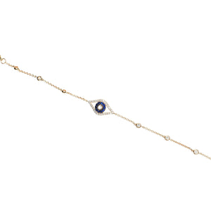 Sapphire and Diamond Evil Eye Bracelet