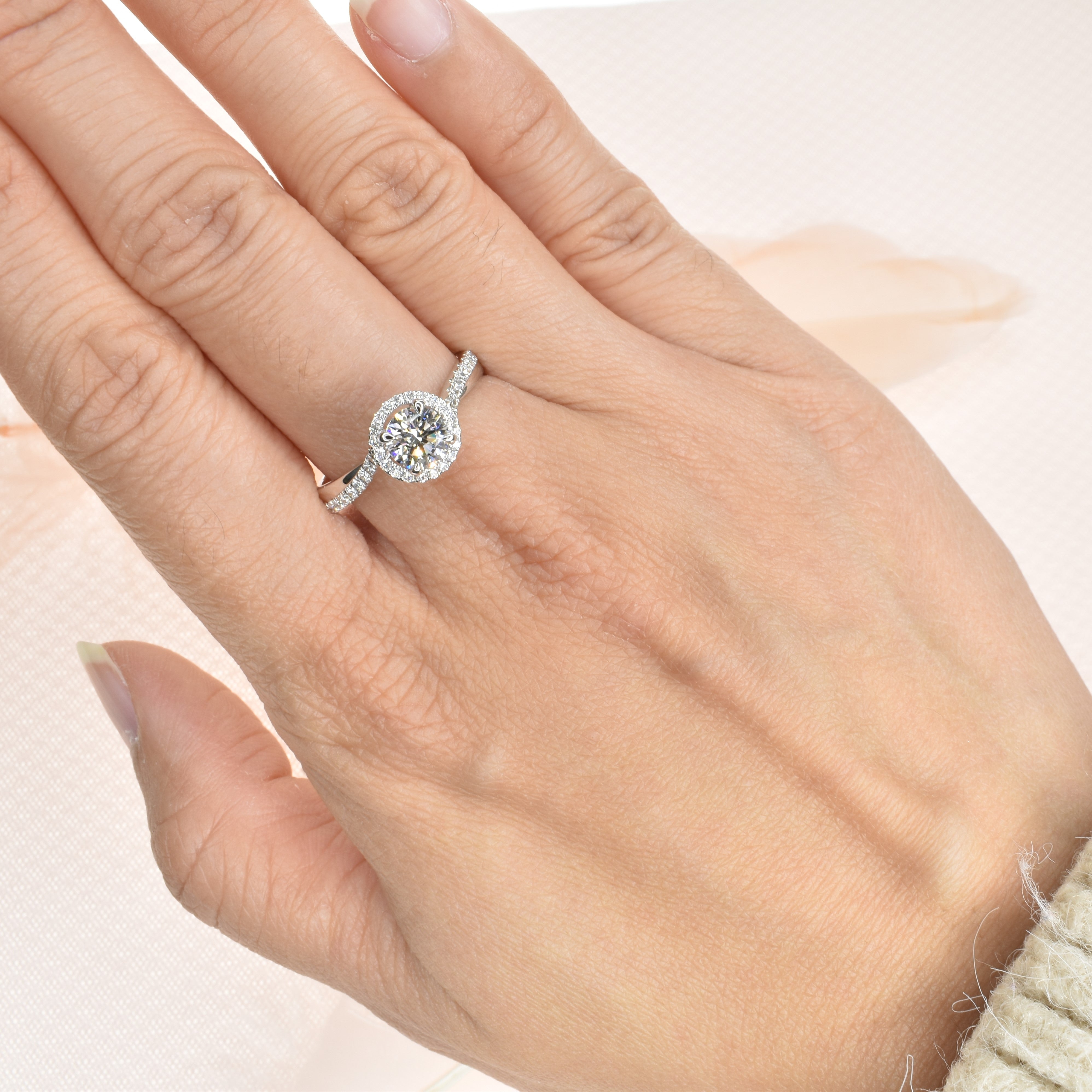 Twisted Halo Engagement Ring