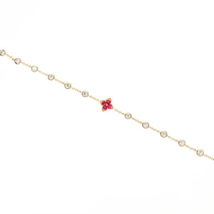 Dainty Ruby & Diamond Bracelet