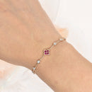 Dainty Ruby & Diamond Bracelet