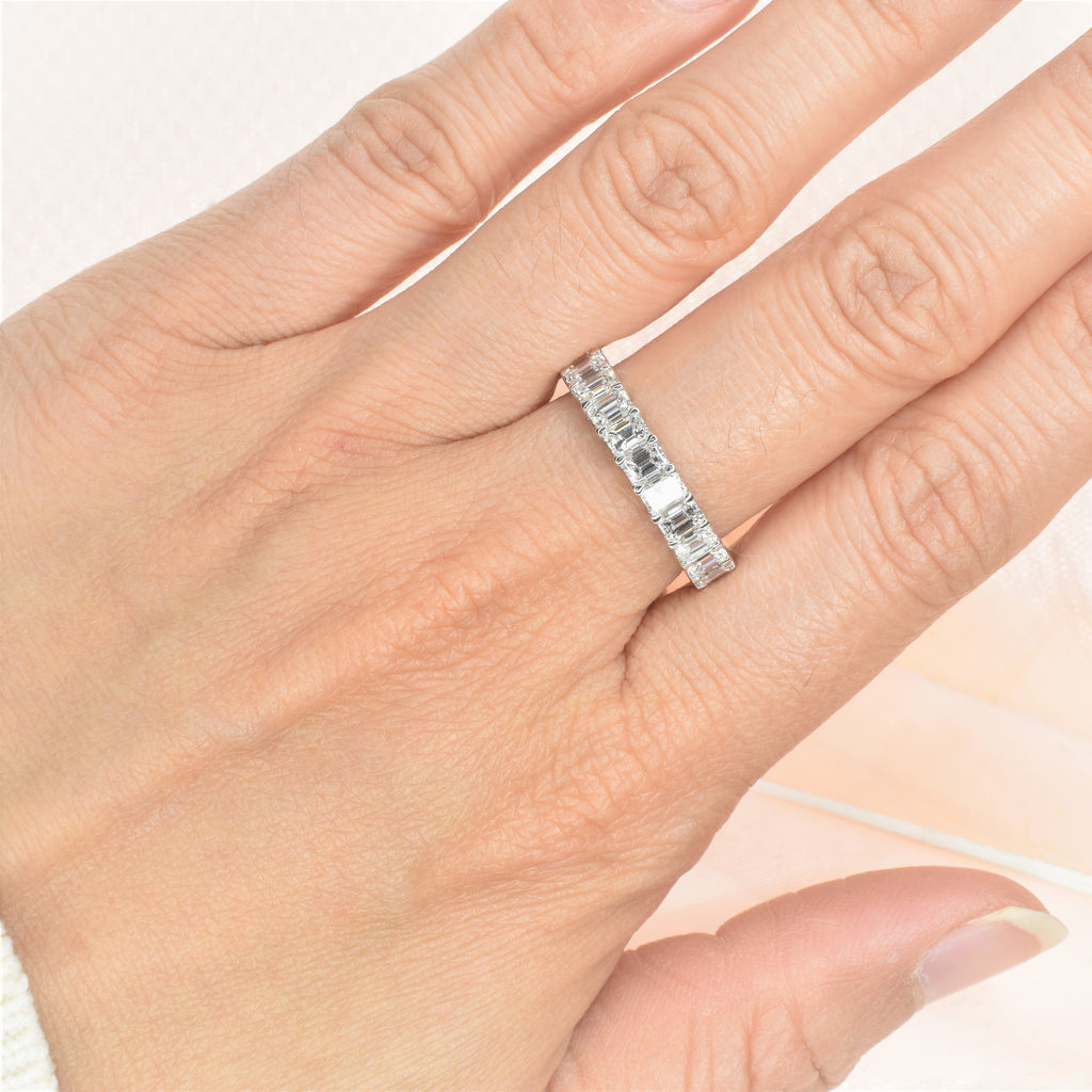 Lab Grown Diamond Eternity Ring with Emerald Cuts NIYA K