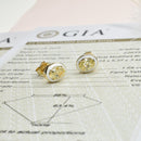 Fancy Yellow Diamond Earrings with Enamel