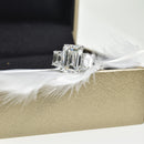 Emerald cut Triology Ring