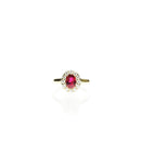 Vintage Style Ruby Halo Ring