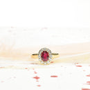 Vintage Style Ruby Halo Ring
