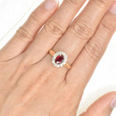 Vintage Style Ruby Halo Ring