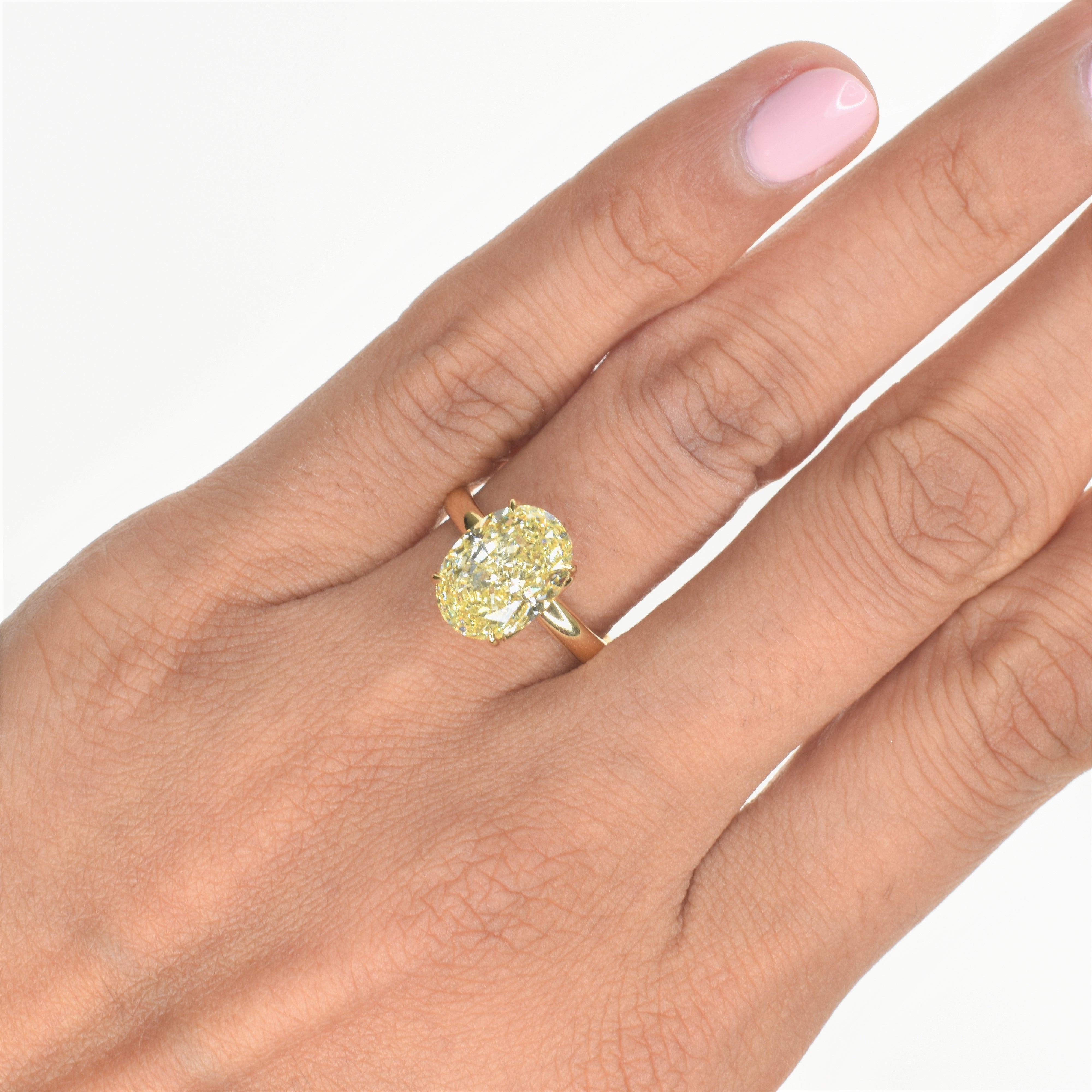 Fancy Yellow Oval Diamond Ring
