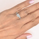 Princess Cut Ring with Twisted Band