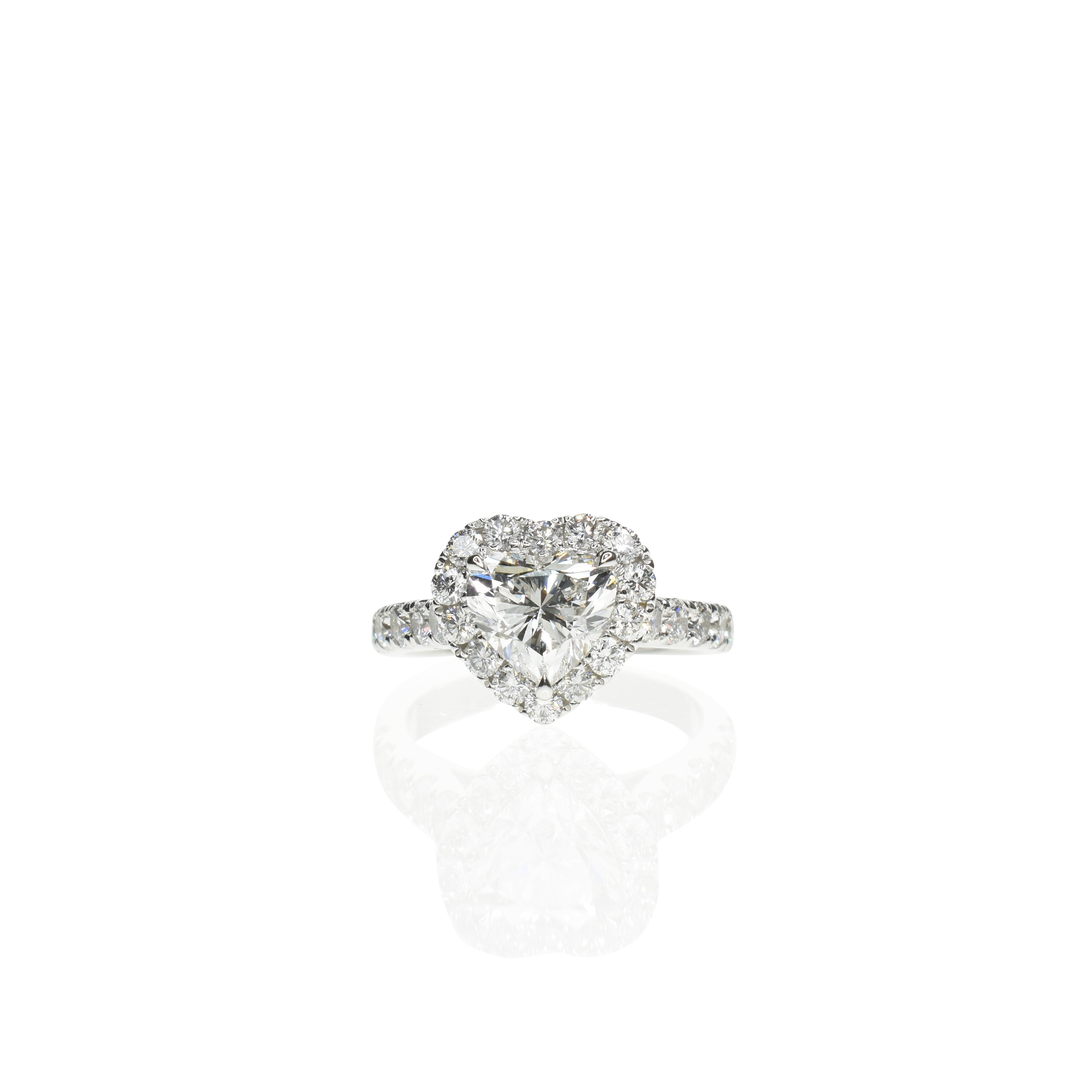 Heart Diamond Ring with Halo
