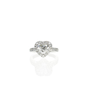 Heart Diamond Ring with Halo