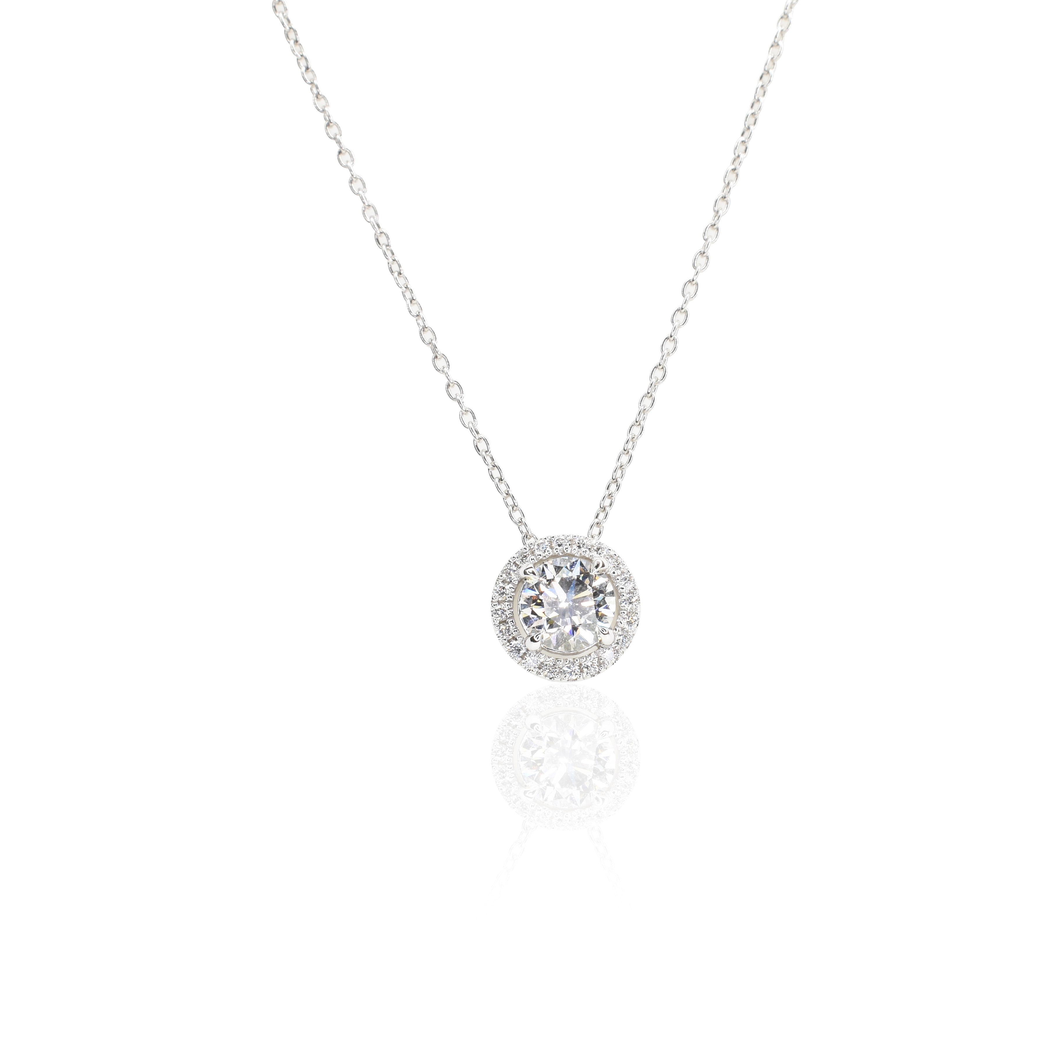 0.55ct Diamond Halo Pendant