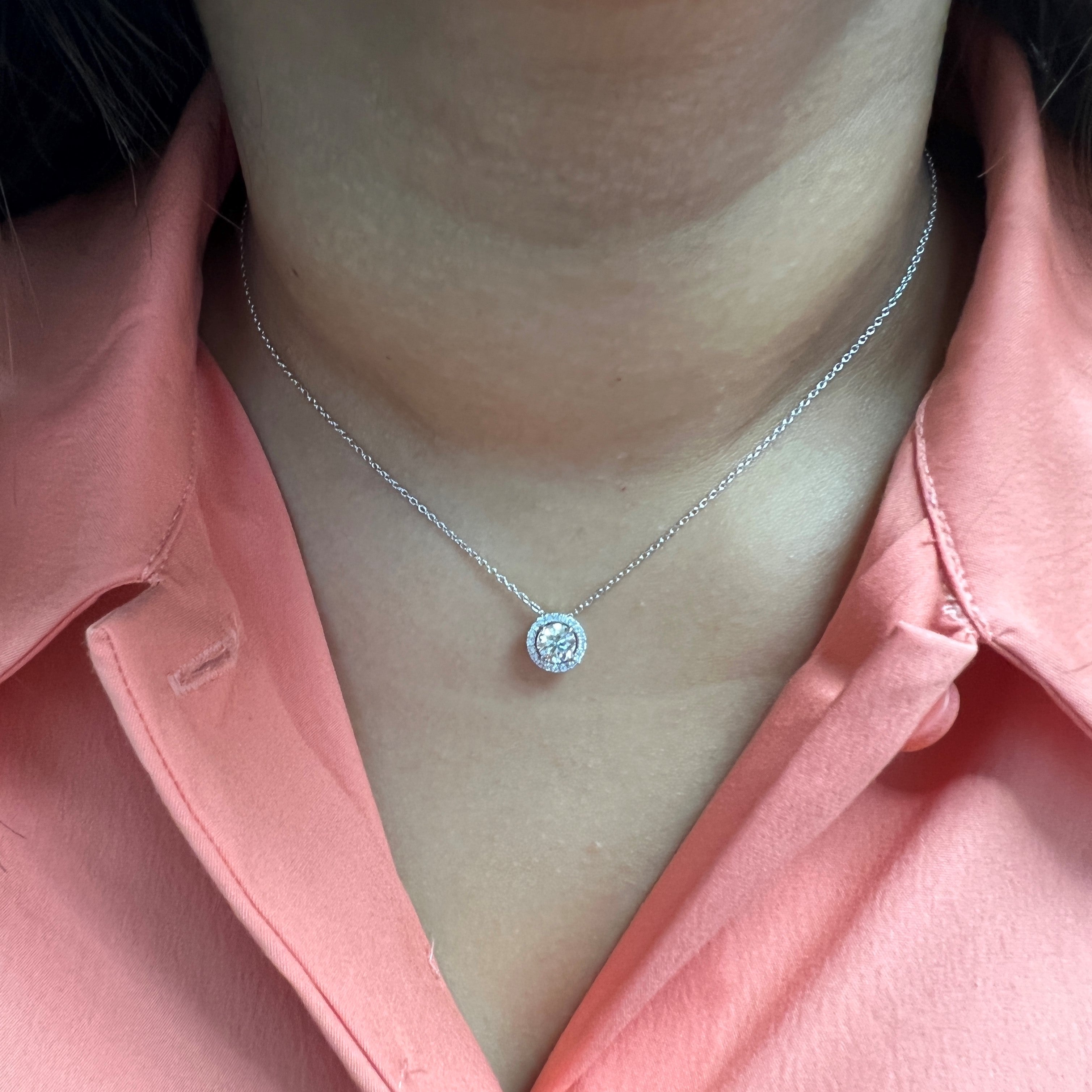 0.55ct Diamond Halo Pendant