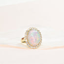 Vintage Style Halo Opal Ring