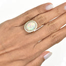Vintage Style Halo Opal Ring