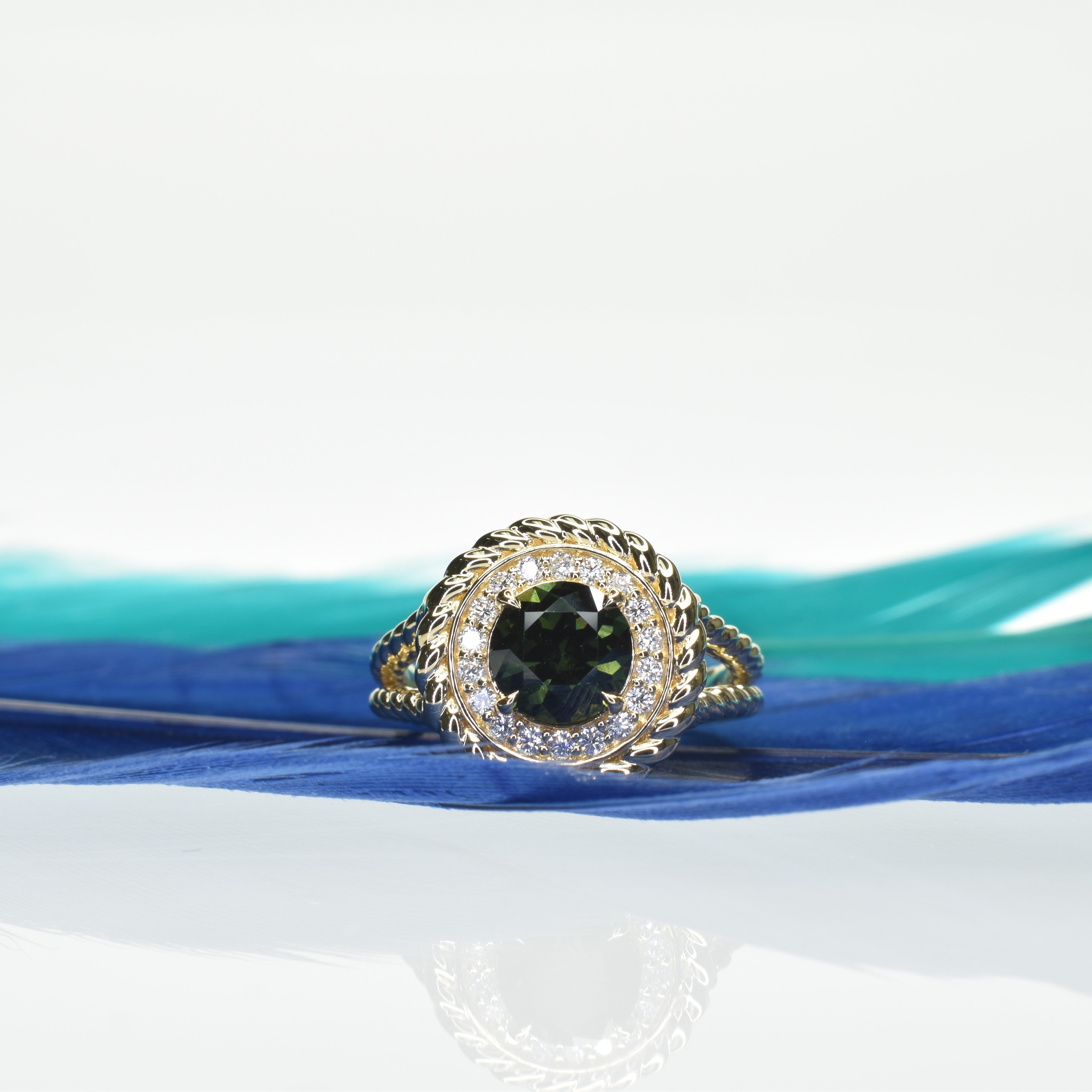 Modern Sapphire Rope Edge Ring