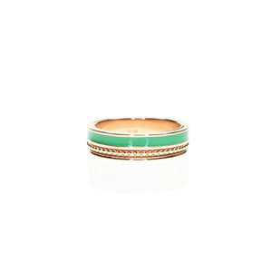 Emerald Enamel Spinning Ring