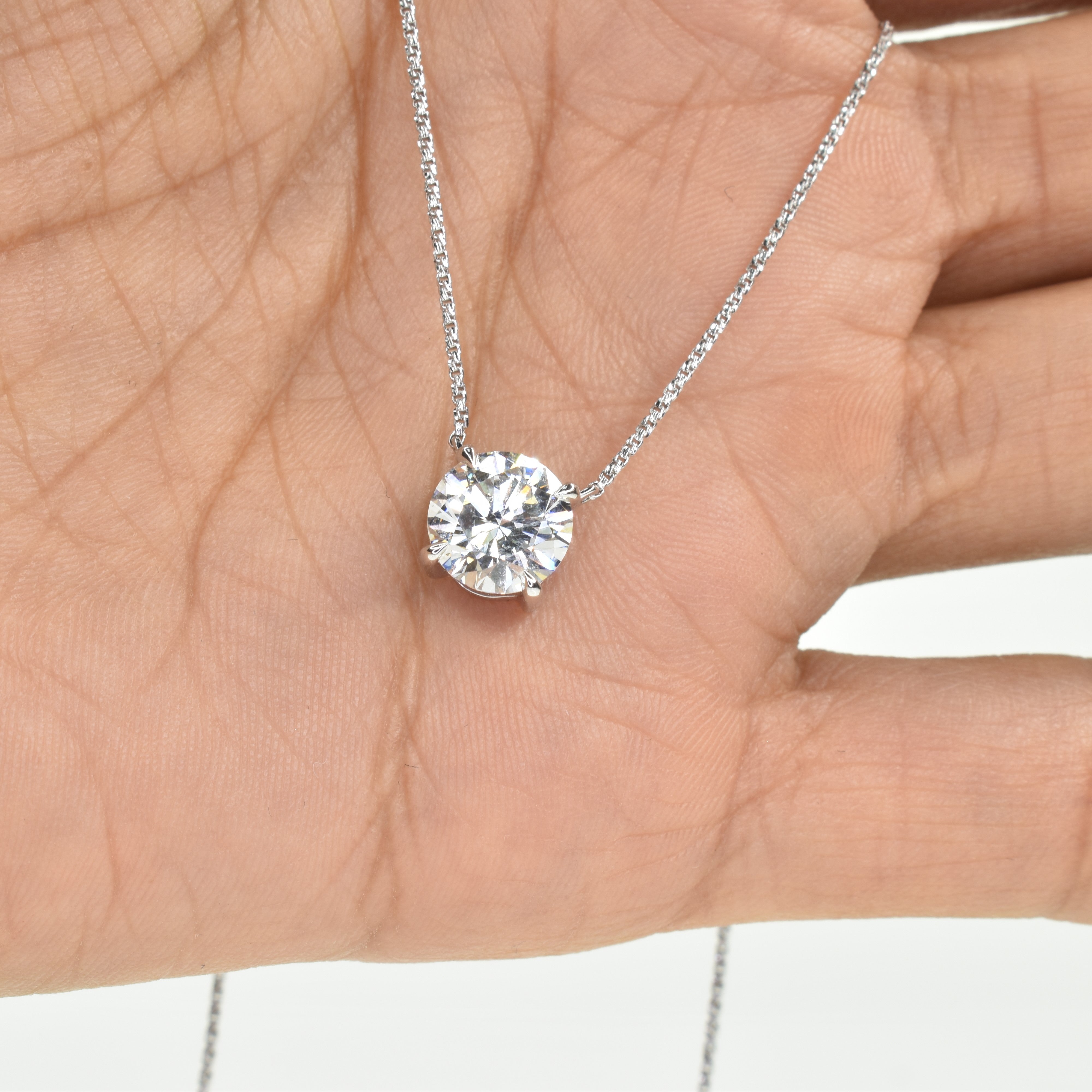 Lab Grown Diamond Necklace with 1.5ct Round Diamond