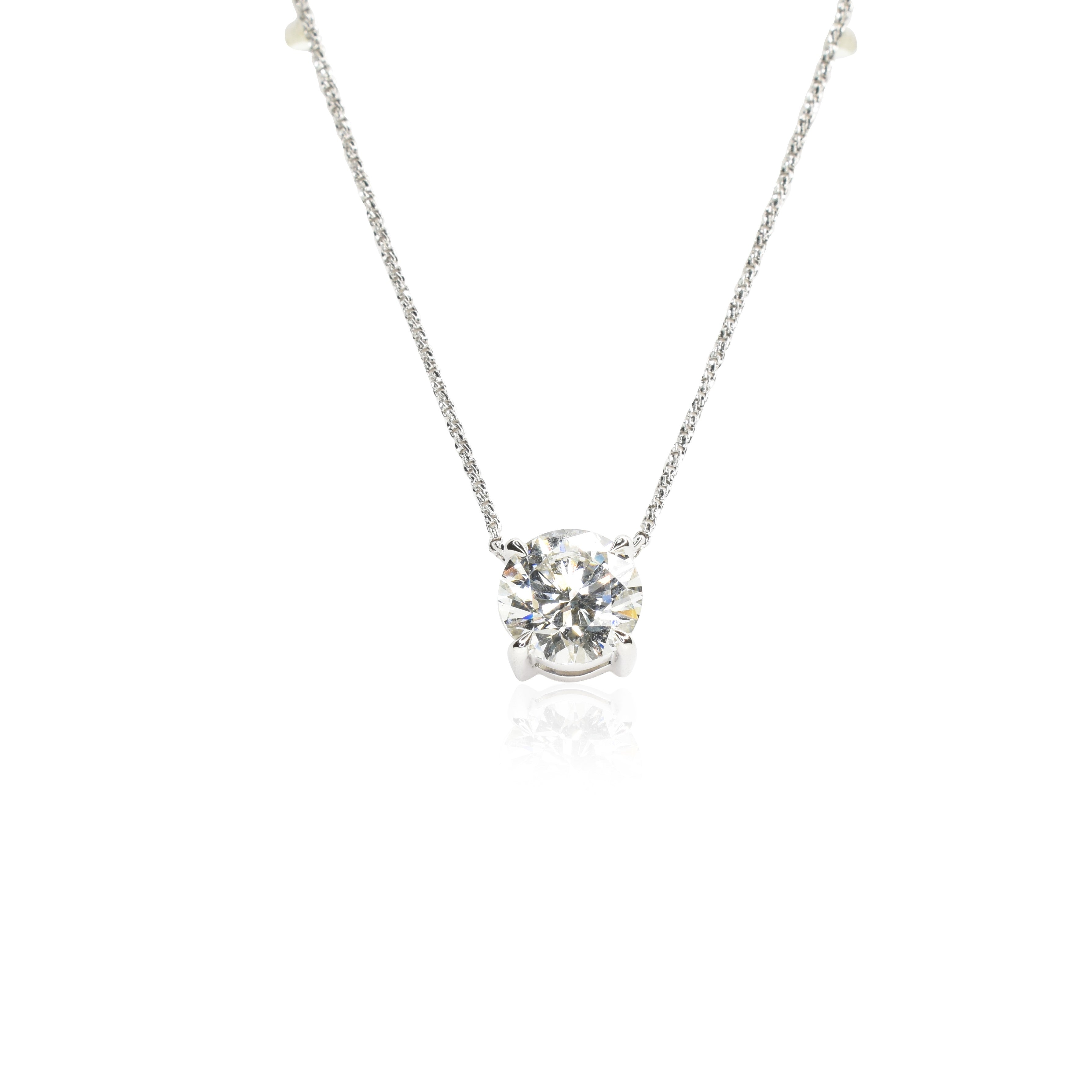 Lab Grown Diamond Necklace with 1.5ct Round Diamond