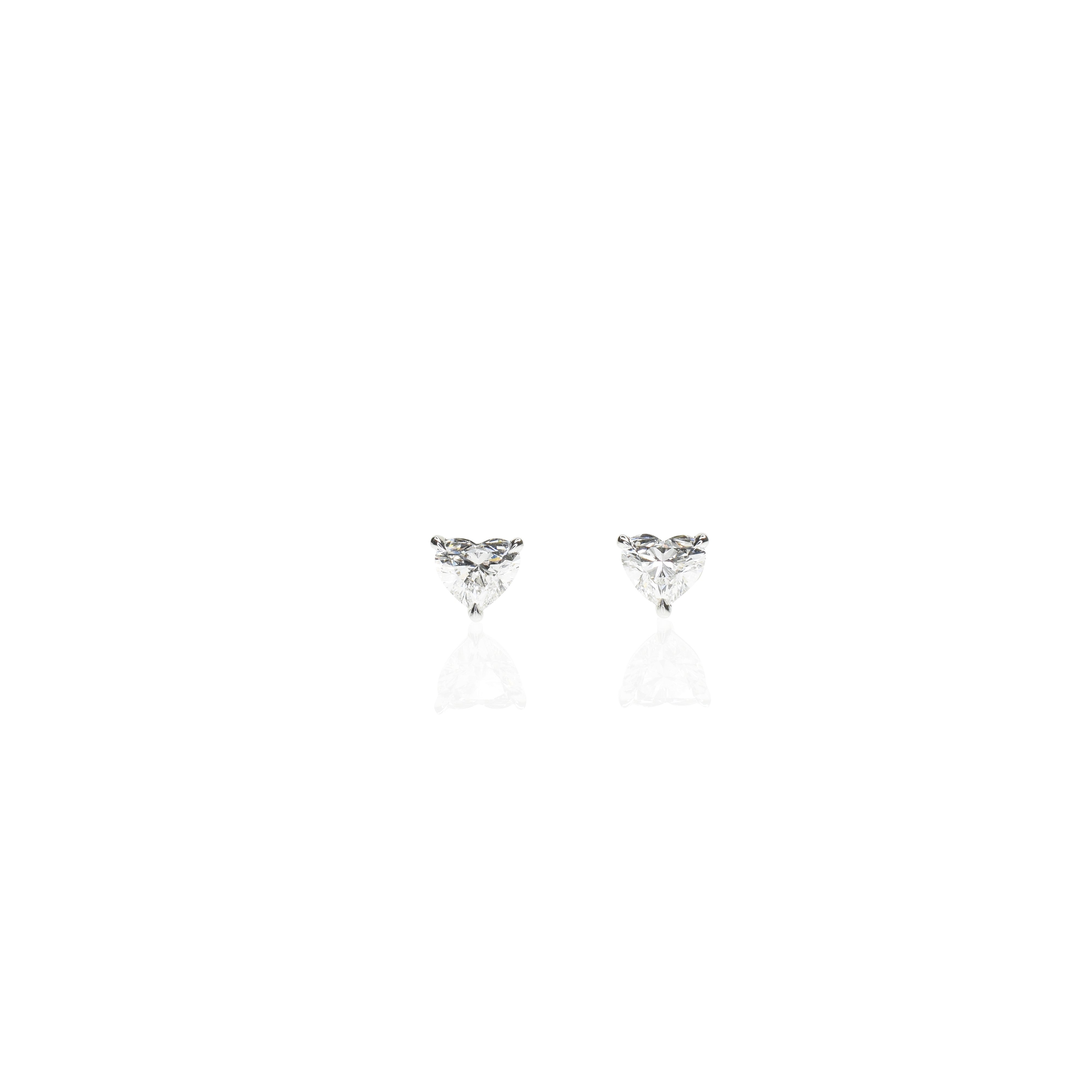 Heart Shaped Solitaire Earrings