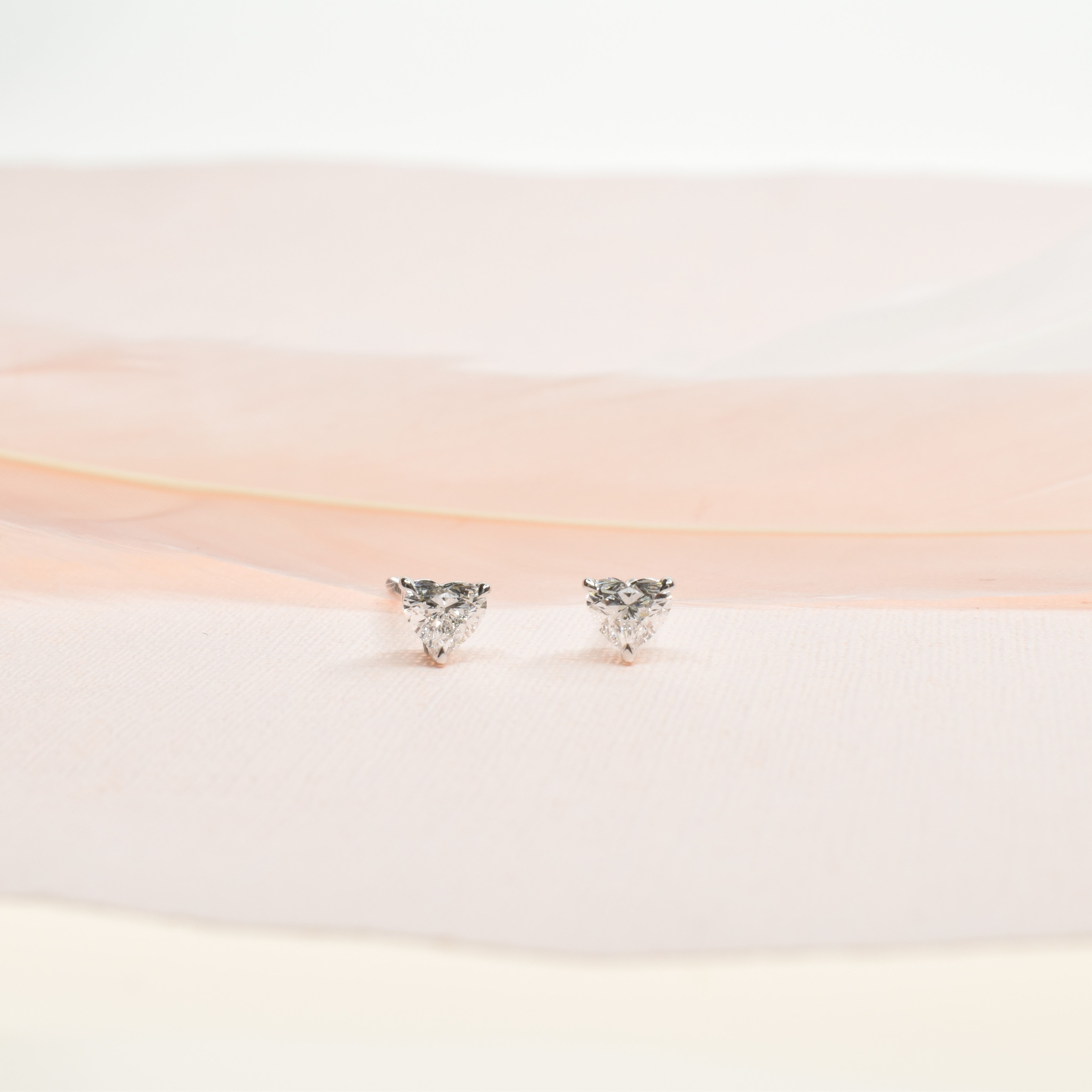 Heart Shaped Solitaire Earrings