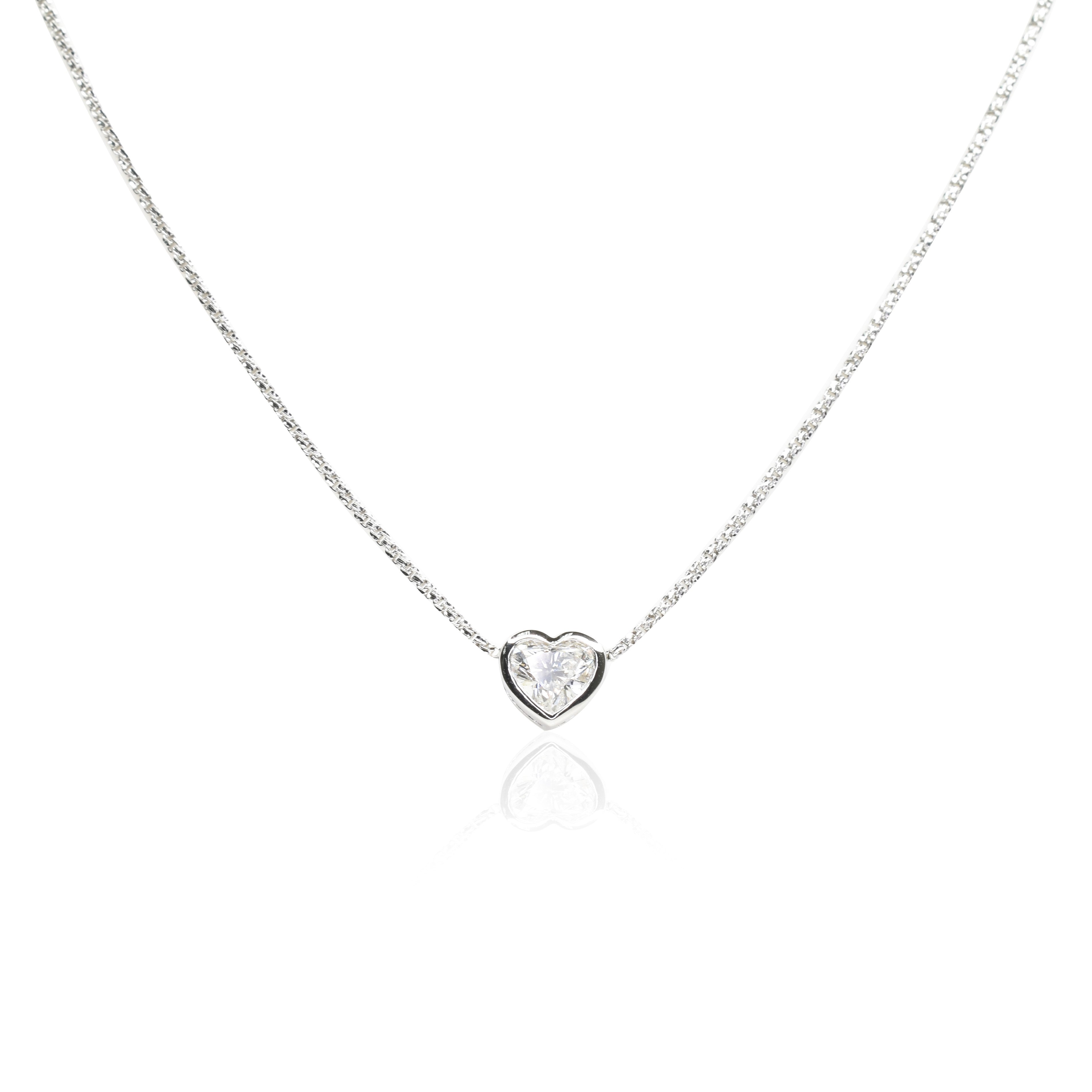 Heart Bezel Diamond Necklace