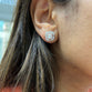 Princess Cut Diamond Double Halo Earrings