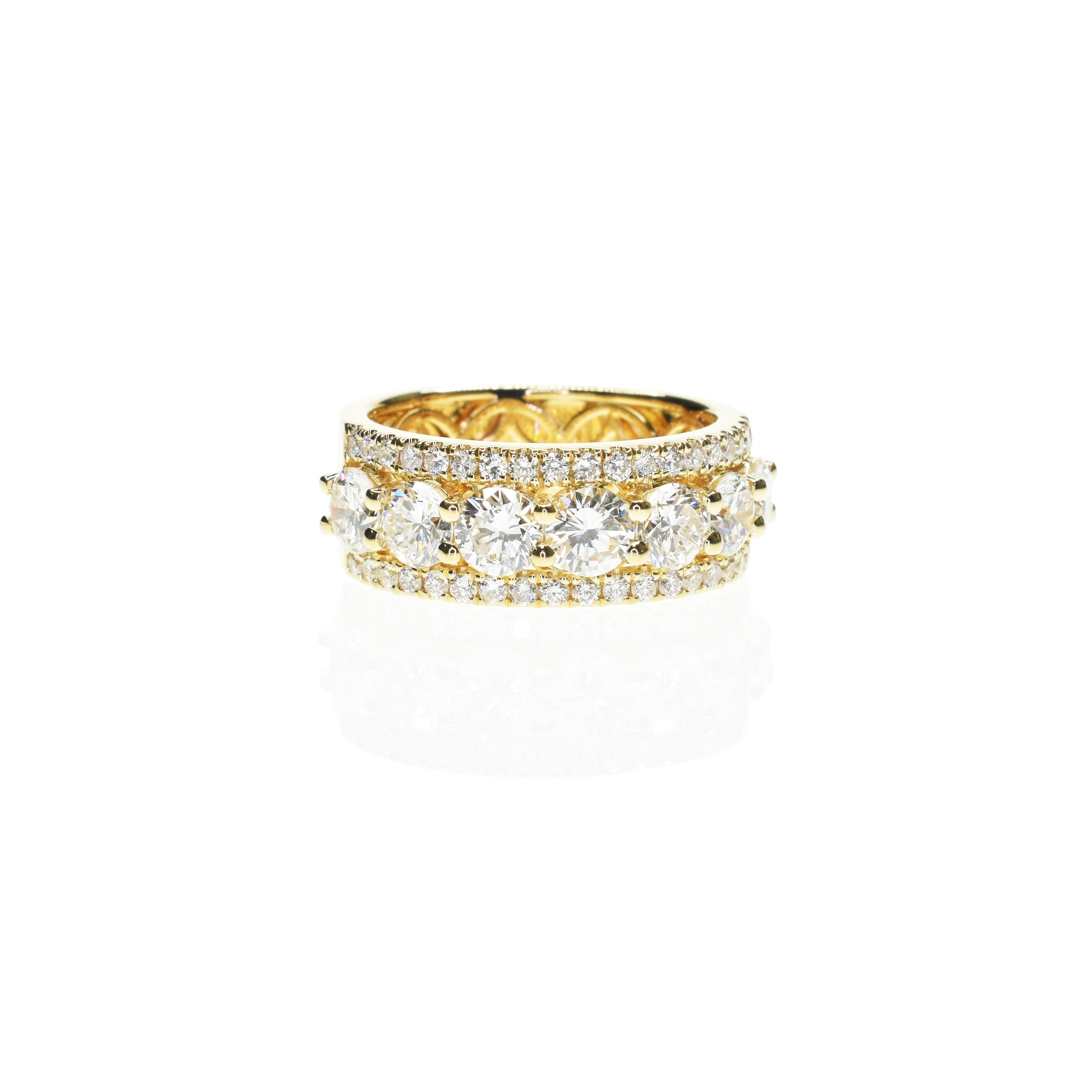 Round Diamond Half Eternity Band