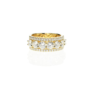 Round Diamond Half Eternity Band