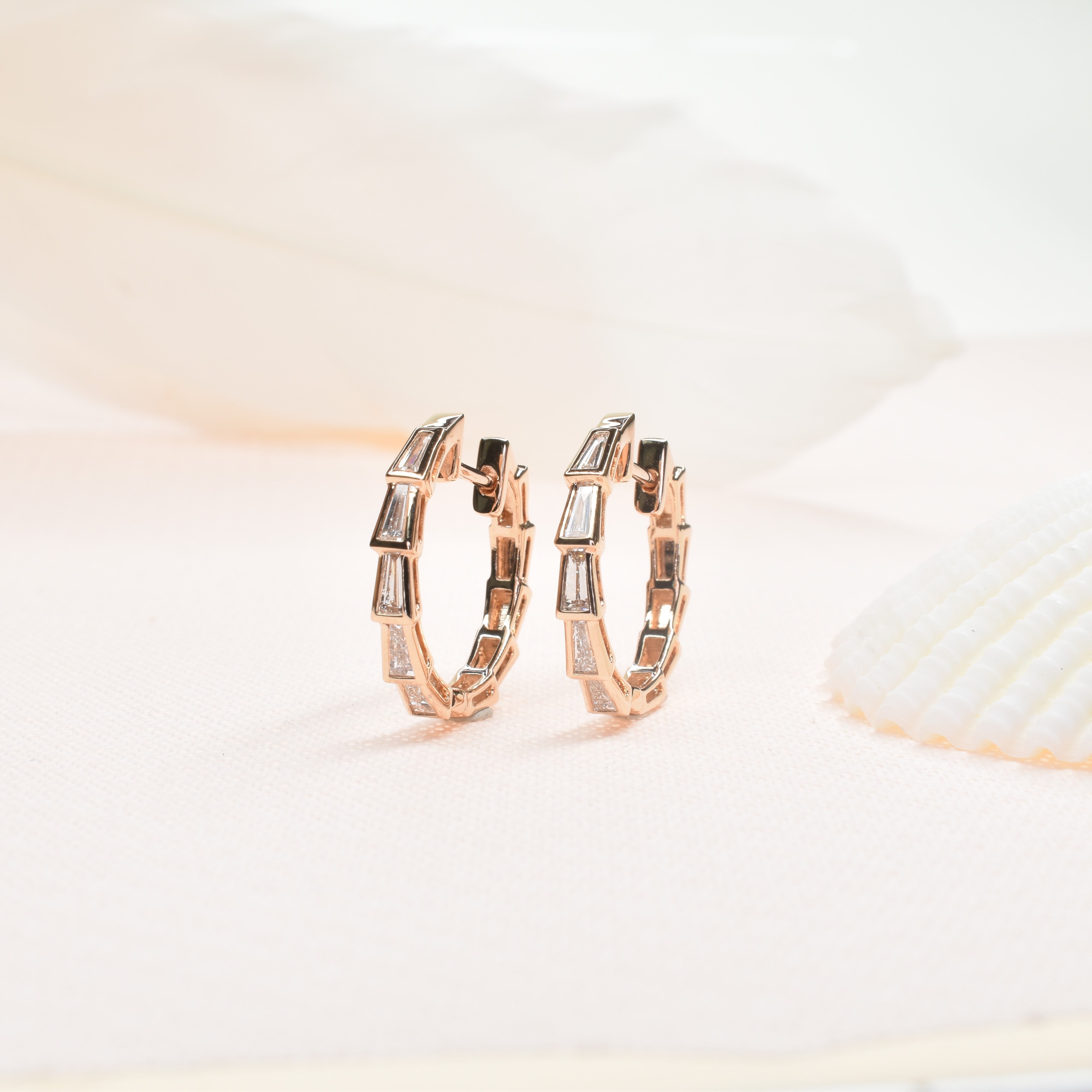 Tappered Diamond Hoops
