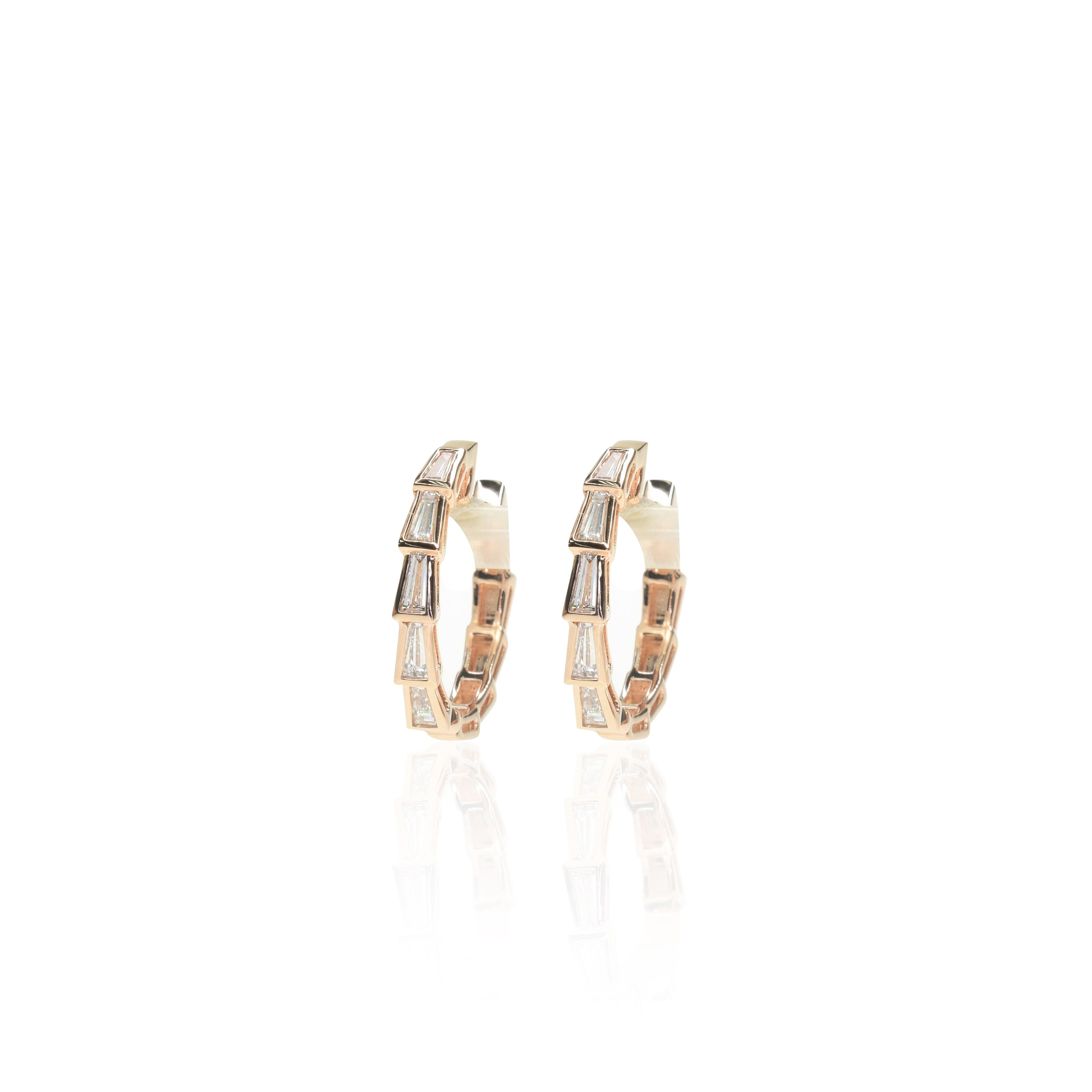 Tappered Diamond Hoops