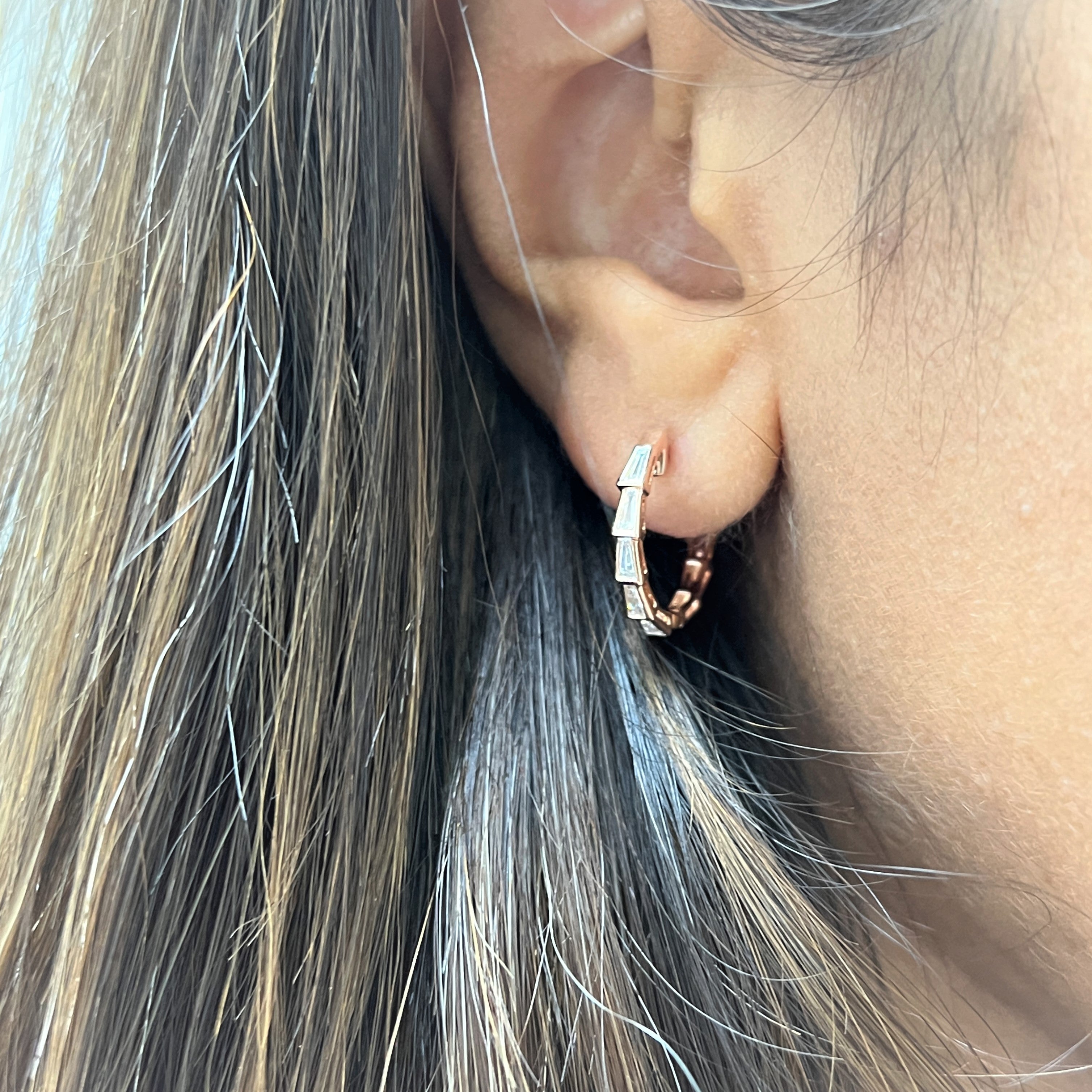 Tappered Diamond Hoops