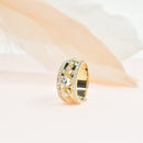 Wide band Pave Flower Ring