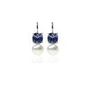 Tanzanite pearl earrings