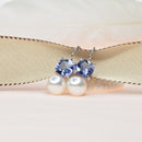 Tanzanite pearl earrings