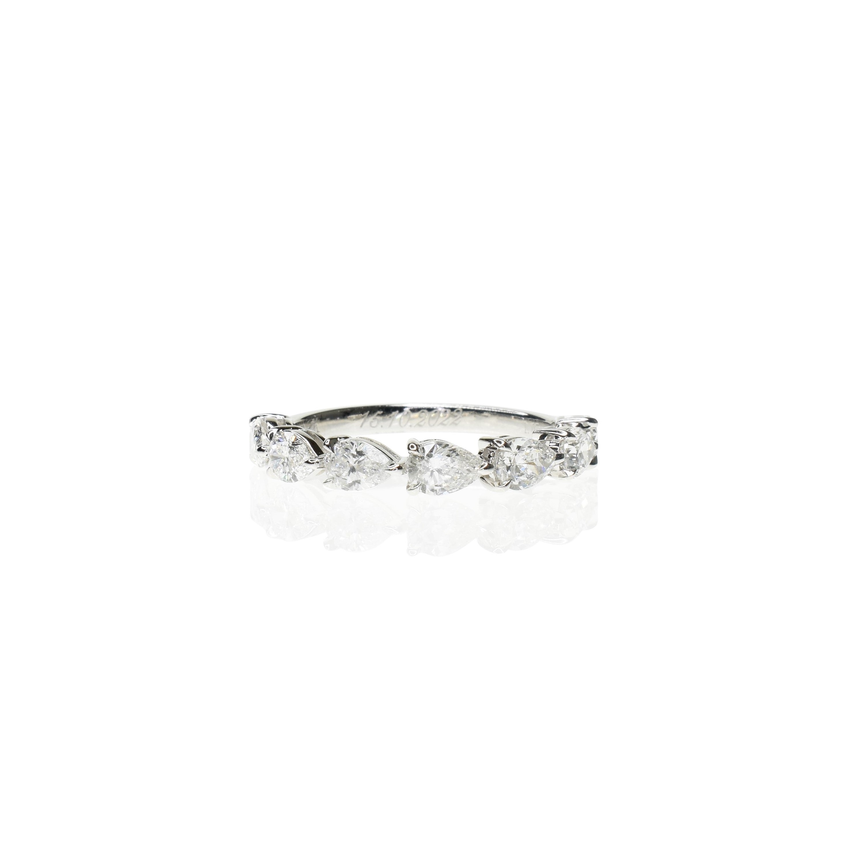 Pear Shaped Diamond Half Eternity Band