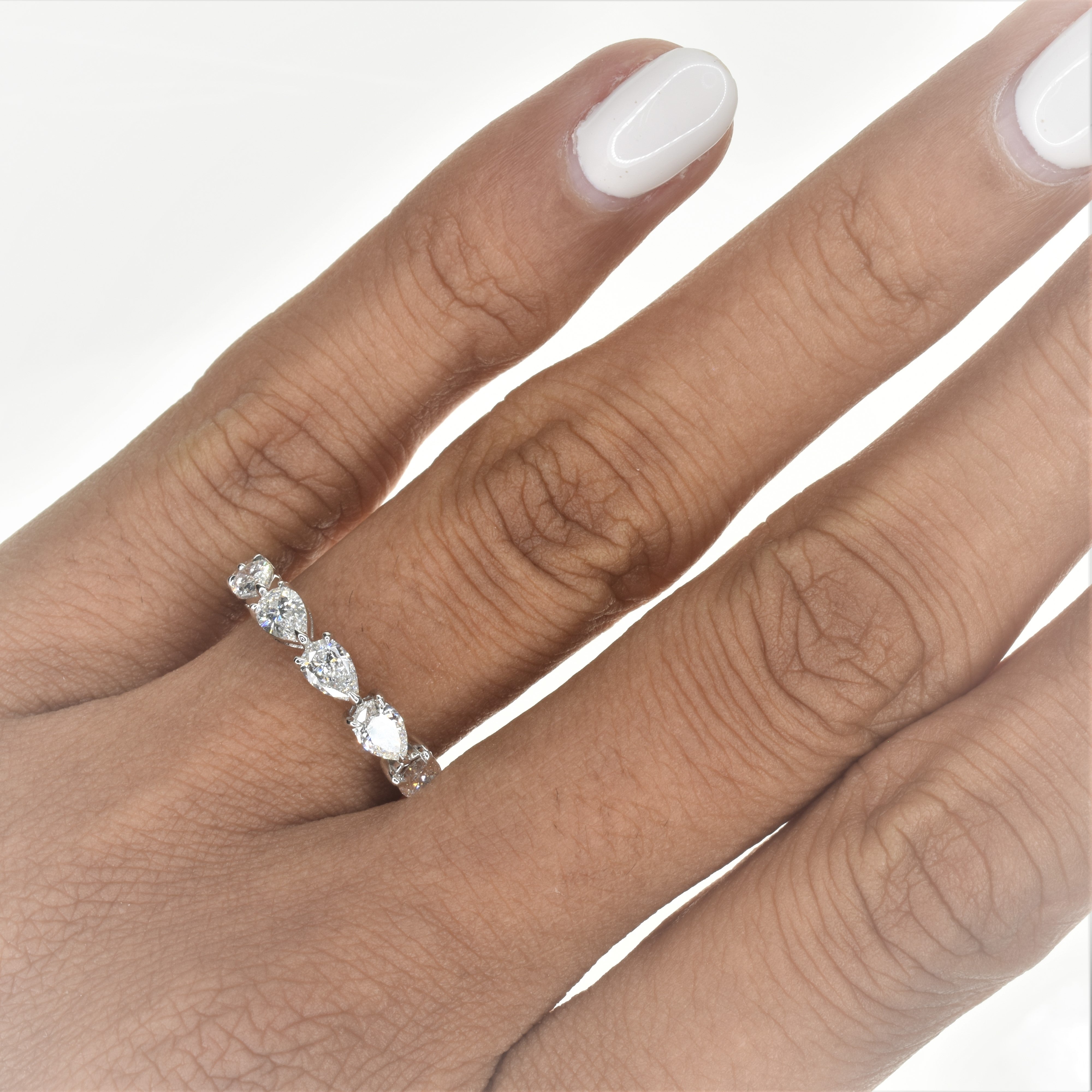 Pear Shaped Diamond Half Eternity Band