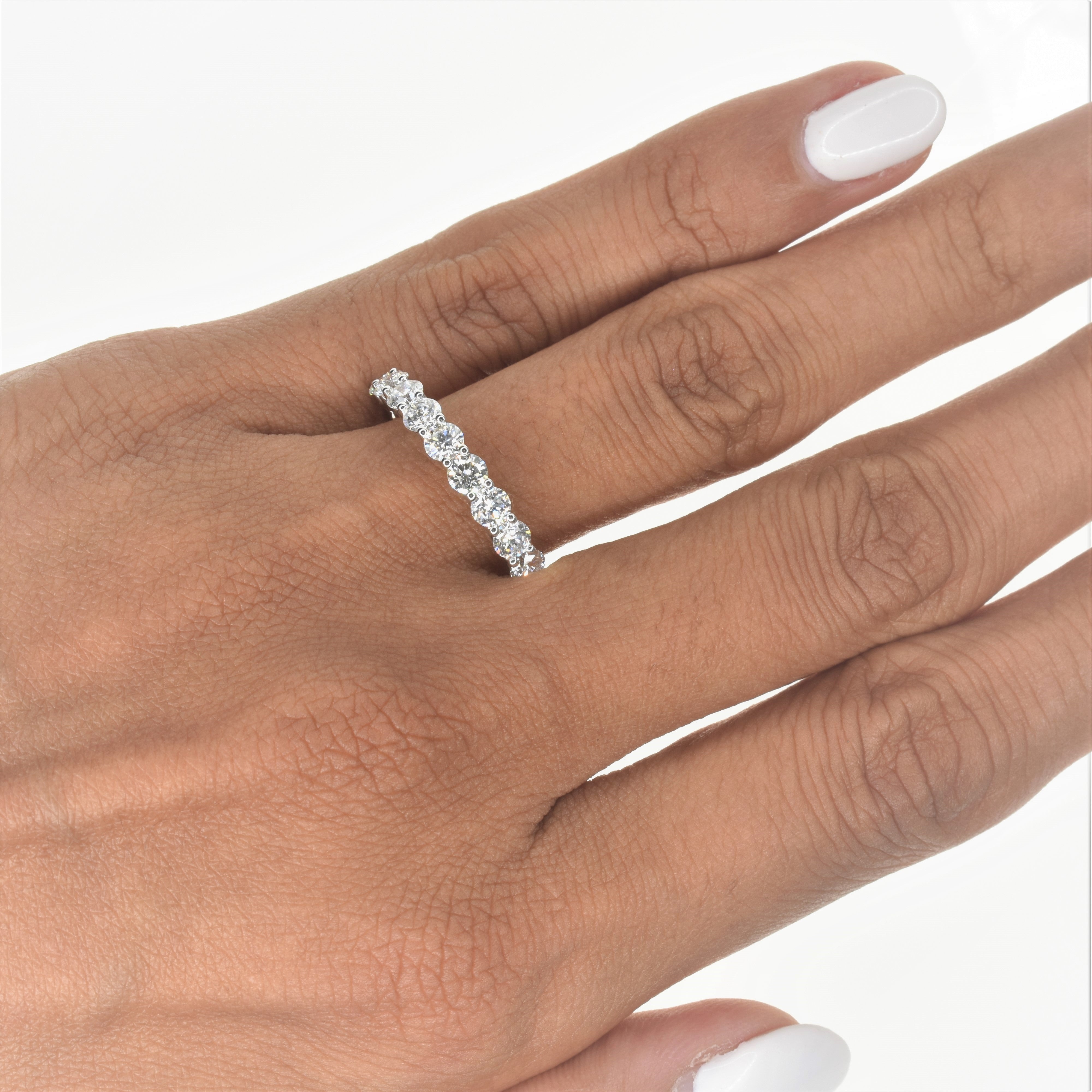 Round Diamond Half Eternity Band