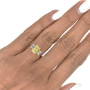 Radiant Cut Yellow Diamond Trilogy ring