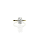 Oval Diamond with Thin Gold Band