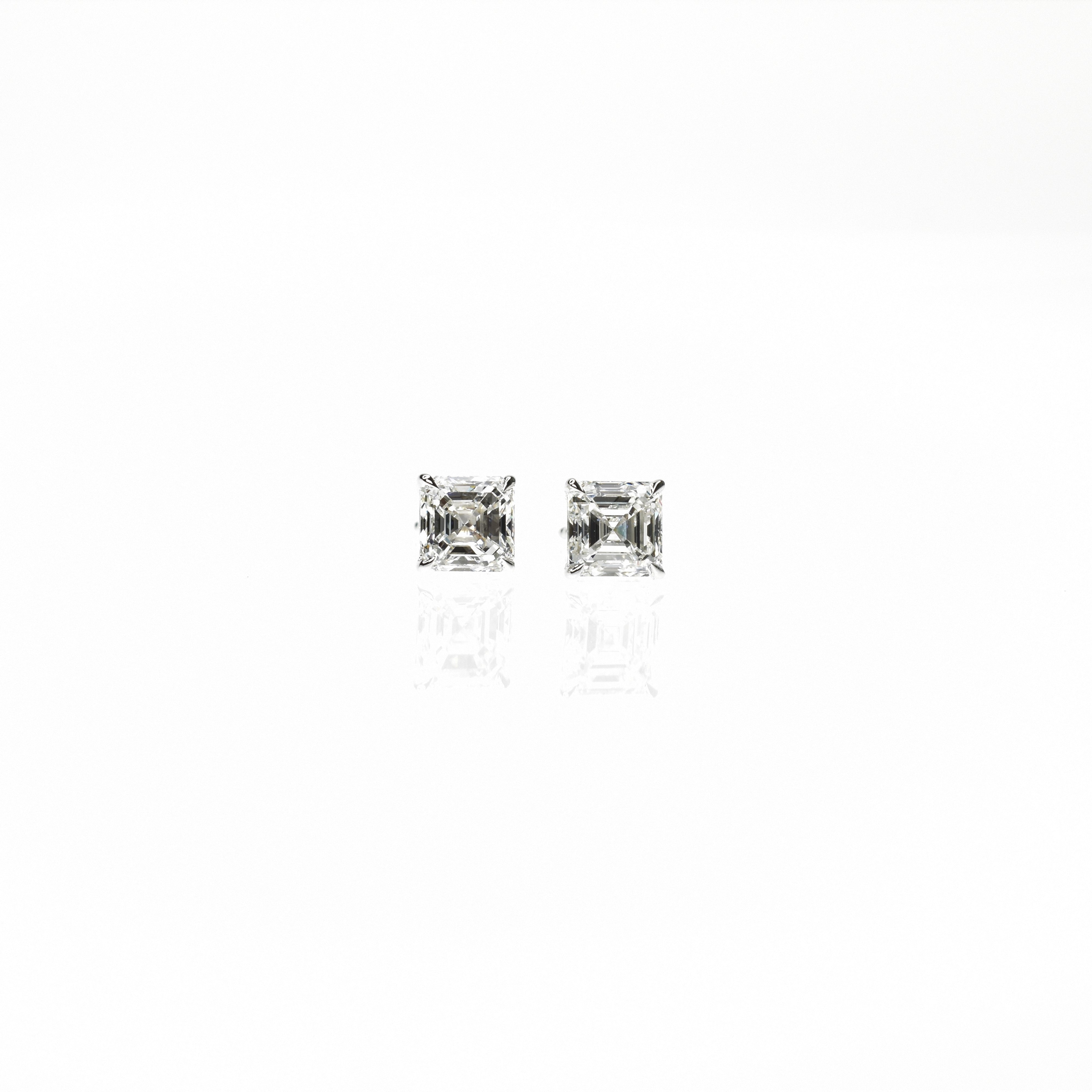Asscher Cut Solitaire Earrings