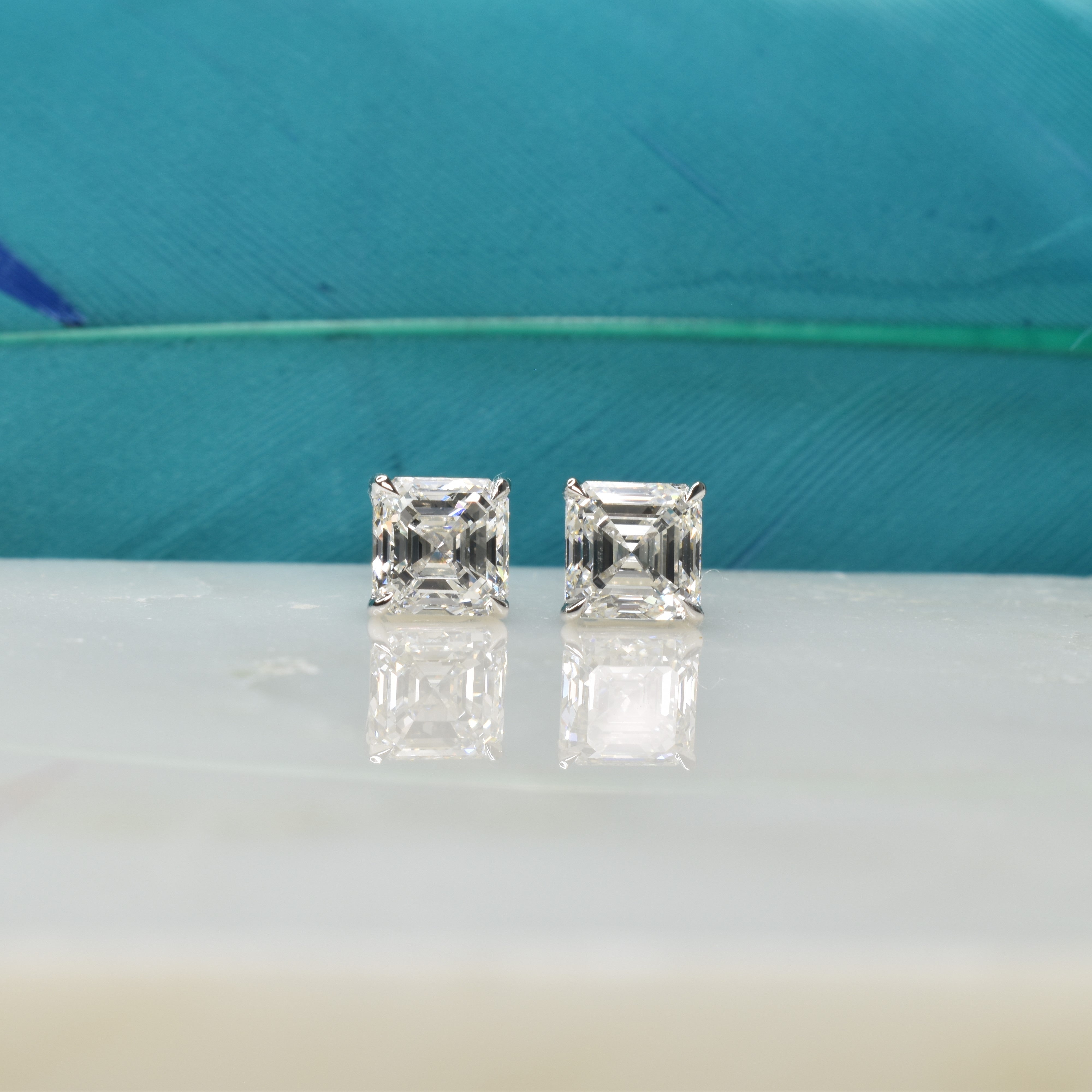 Asscher Cut Solitaire Earrings