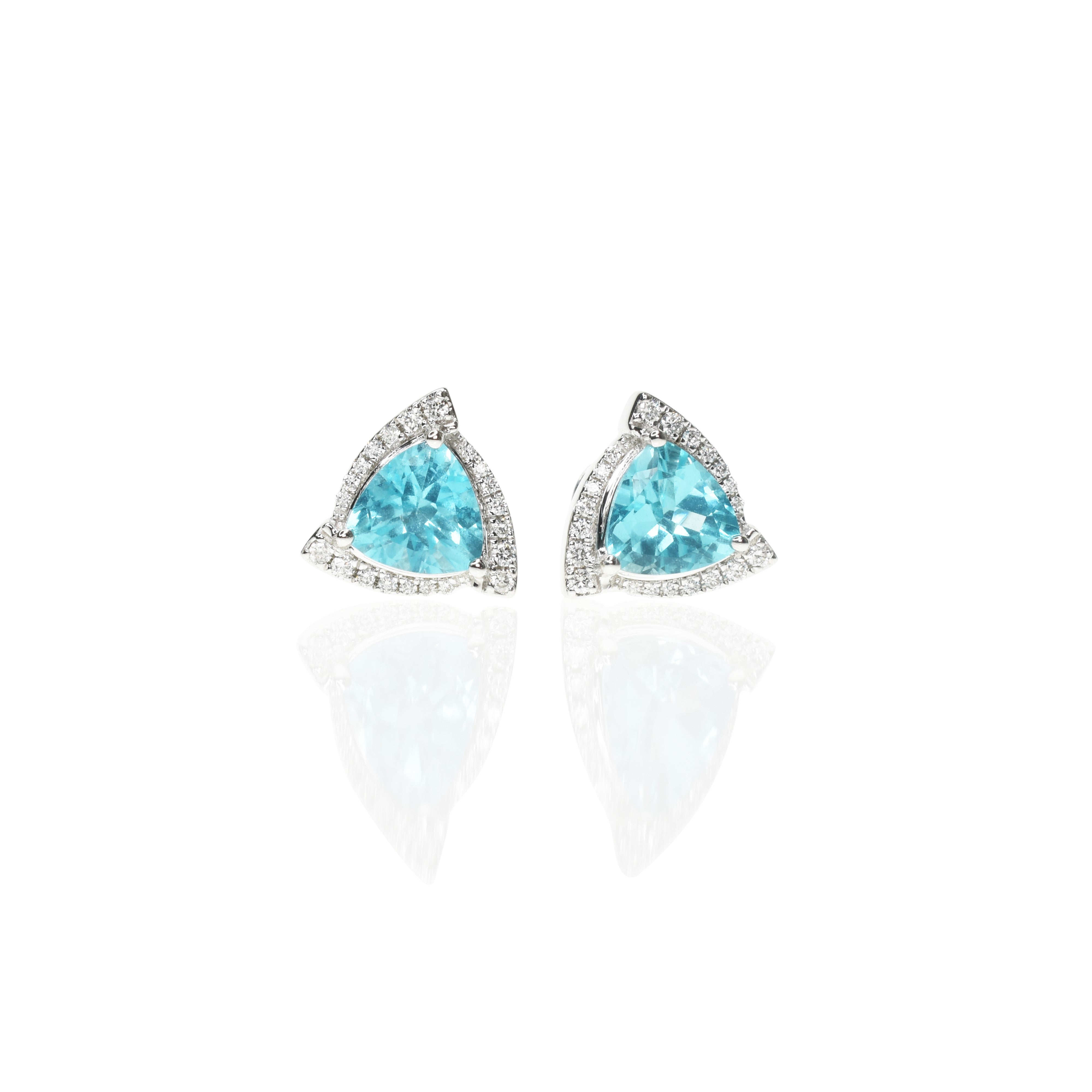 Apatite Earrings With Diamonds