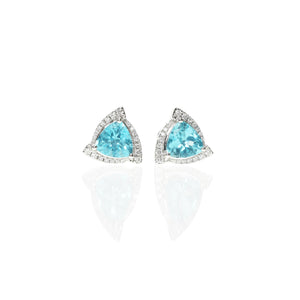 Apatite Earrings With Diamonds
