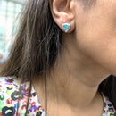 Apatite Earrings With Diamonds