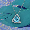 Blue Zircon Pendant With Diamonds