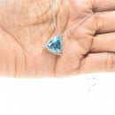 Blue Zircon Pendant With Diamonds
