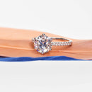 Round Diamond Ring with Pave Band
